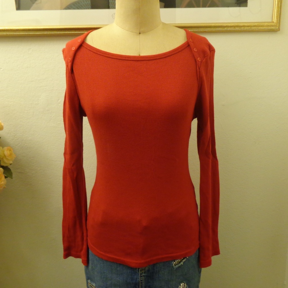Nautica Red Long Sleeve Top